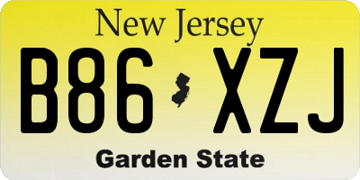NJ license plate B86XZJ