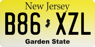 NJ license plate B86XZL