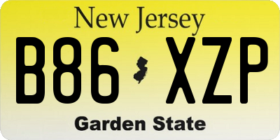 NJ license plate B86XZP