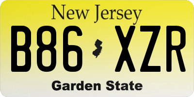 NJ license plate B86XZR