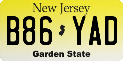 NJ license plate B86YAD