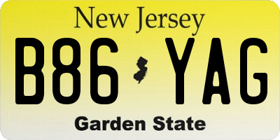 NJ license plate B86YAG