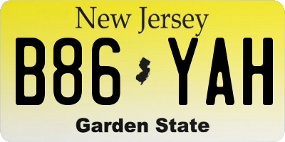NJ license plate B86YAH