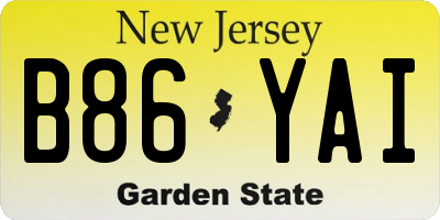 NJ license plate B86YAI