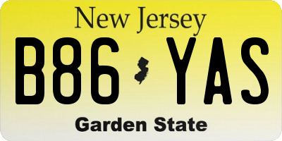 NJ license plate B86YAS