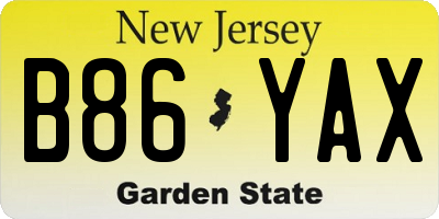 NJ license plate B86YAX