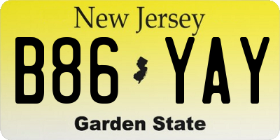 NJ license plate B86YAY