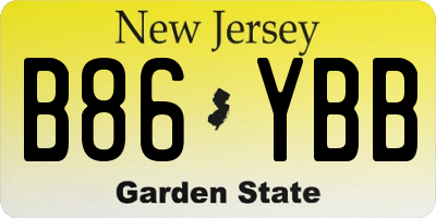 NJ license plate B86YBB