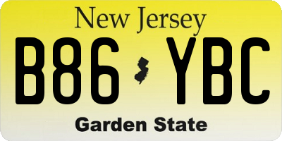 NJ license plate B86YBC