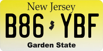 NJ license plate B86YBF