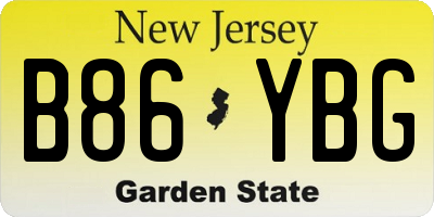 NJ license plate B86YBG