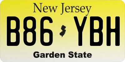NJ license plate B86YBH