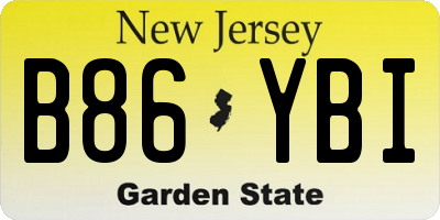NJ license plate B86YBI