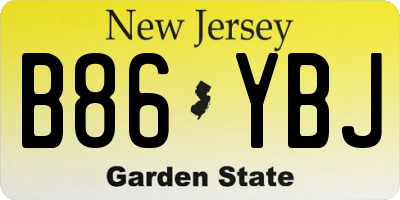 NJ license plate B86YBJ