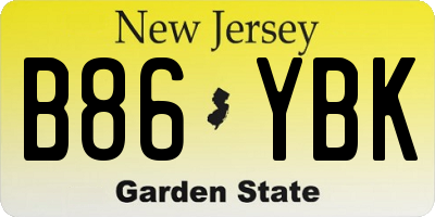 NJ license plate B86YBK