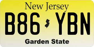 NJ license plate B86YBN