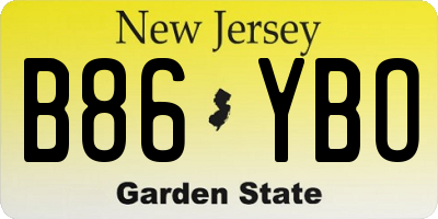 NJ license plate B86YBO