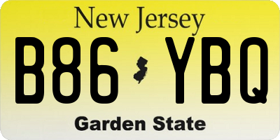 NJ license plate B86YBQ