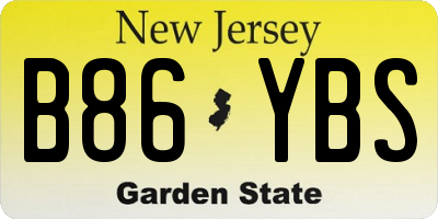 NJ license plate B86YBS