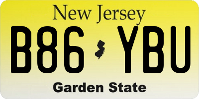 NJ license plate B86YBU