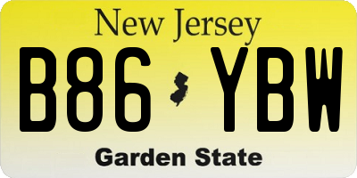 NJ license plate B86YBW