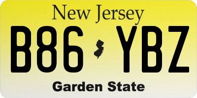NJ license plate B86YBZ