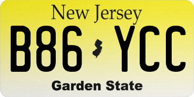 NJ license plate B86YCC