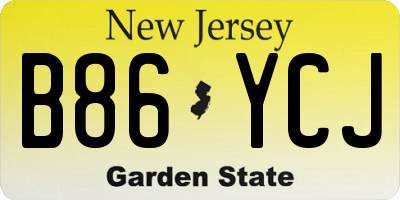 NJ license plate B86YCJ