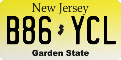 NJ license plate B86YCL