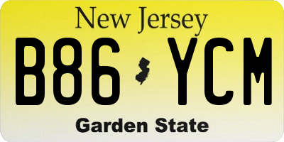 NJ license plate B86YCM
