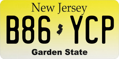 NJ license plate B86YCP