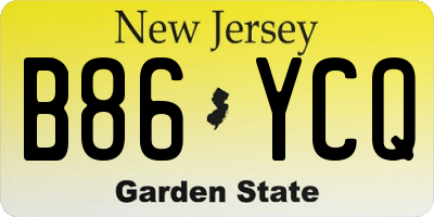 NJ license plate B86YCQ