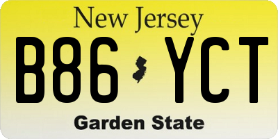 NJ license plate B86YCT