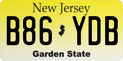 NJ license plate B86YDB