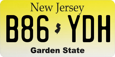 NJ license plate B86YDH