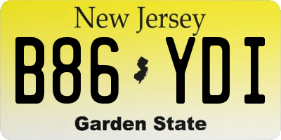 NJ license plate B86YDI