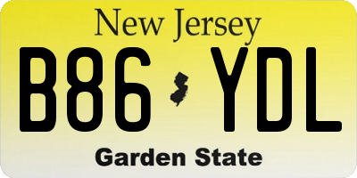NJ license plate B86YDL