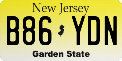 NJ license plate B86YDN