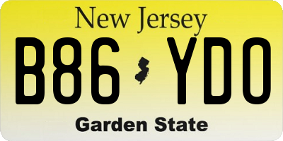 NJ license plate B86YDO