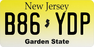 NJ license plate B86YDP