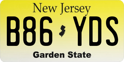 NJ license plate B86YDS