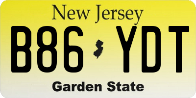 NJ license plate B86YDT
