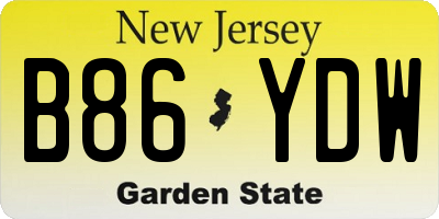 NJ license plate B86YDW