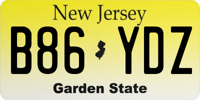NJ license plate B86YDZ
