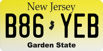 NJ license plate B86YEB