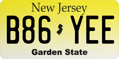 NJ license plate B86YEE