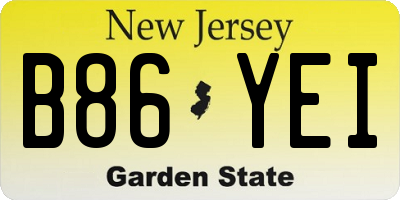 NJ license plate B86YEI