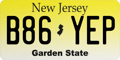 NJ license plate B86YEP