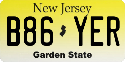 NJ license plate B86YER