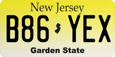 NJ license plate B86YEX